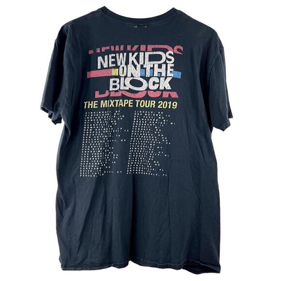 NKOTB New Kids on the Block Black 2019 Concert Mixed Tape Tour T-Shirt XL - Picture 7 of 7